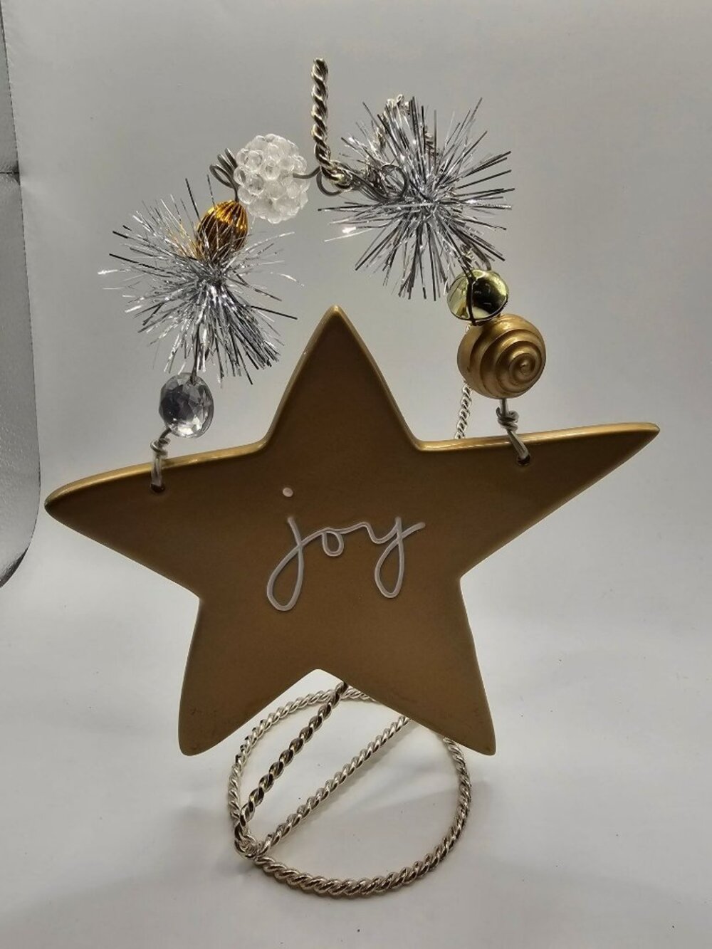 Sandra Magsamen Joy Star Ornament By Department‎ 56 Gold Ceramic Hanging Decor